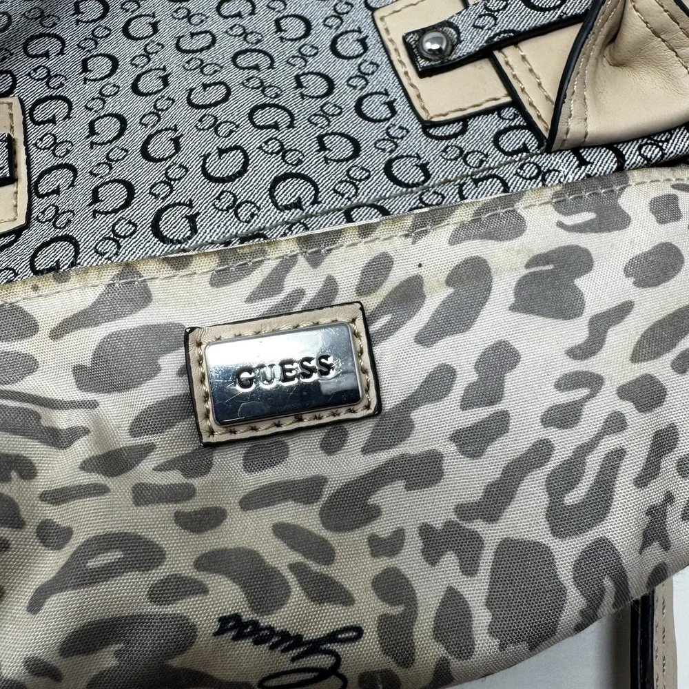 Guess Bright Candy Tote Bag With Monogram & Charm Faux Leather Hobo